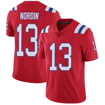 Youth New England Patriots Quinn Nordin Red Limited Vapor Untouchable Alternate Jersey By Nike