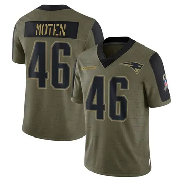 Youth New England Patriots R.J. Moten Olive Limited 2021 Salute To Service Jersey By Nike