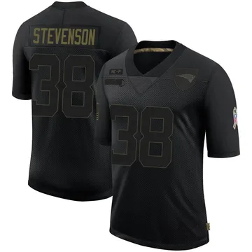 Youth New England Patriots Rhamondre Stevenson Black Limited 2020 Salute To Service Jersey By Nike