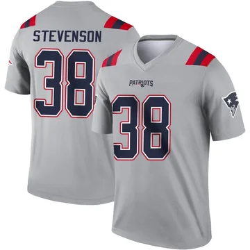 Youth New England Patriots Rhamondre Stevenson Gray Legend Inverted Jersey By Nike