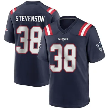 Youth New England Patriots Rhamondre Stevenson Navy Blue Game Team Color Jersey By Nike