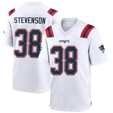 Youth New England Patriots Rhamondre Stevenson White Game Jersey By Nike
