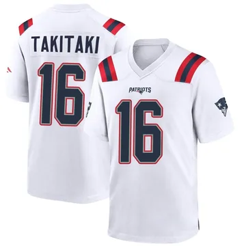 Youth New England Patriots Sione Takitaki White Game Jersey By Nike