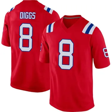Youth New England Patriots Stefon Diggs Red Game Alternate Jersey By Nike