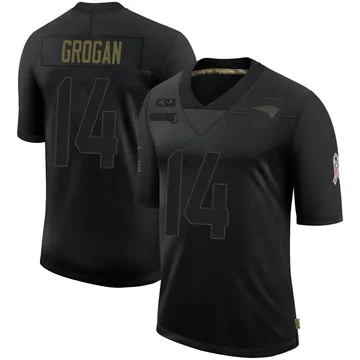 Youth New England Patriots Steve Grogan Black Limited 2020 Salute To Service Jersey By Nike