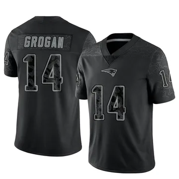 Youth New England Patriots Steve Grogan Black Limited Reflective Jersey By Nike