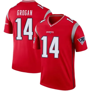 Youth New England Patriots Steve Grogan Red Legend Inverted Jersey By Nike