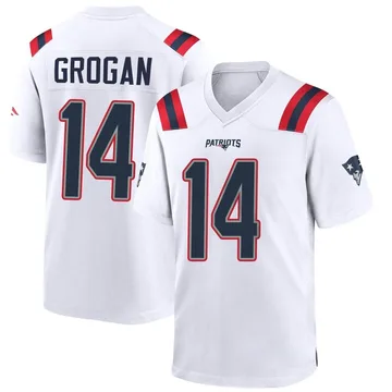 Youth New England Patriots Steve Grogan White Game Jersey By Nike
