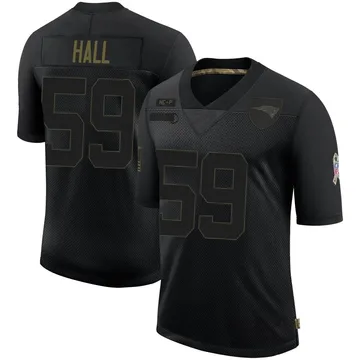 Youth New England Patriots Terez Hall Black Limited 2020 Salute To Service Jersey By Nike
