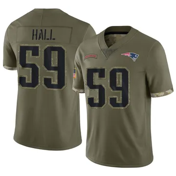 Youth New England Patriots Terez Hall Olive Limited 2022 Salute To Service Jersey By Nike