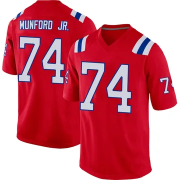 Youth New England Patriots Thayer Munford Jr. Red Game Alternate Jersey By Nike