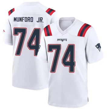 Youth New England Patriots Thayer Munford Jr. White Game Jersey By Nike