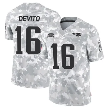Youth New England Patriots Tommy DeVito Arctic Camo Limited 2024 Salute to Service Jersey By Nike