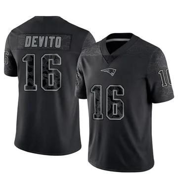 Youth New England Patriots Tommy DeVito Black Limited Reflective Jersey By Nike
