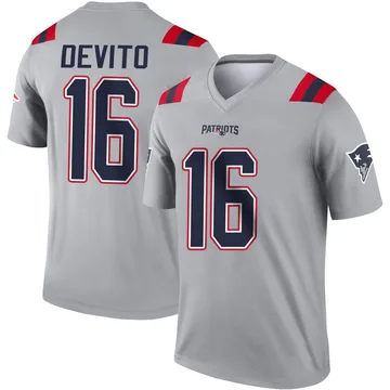 Youth New England Patriots Tommy DeVito Gray Legend Inverted Jersey By Nike