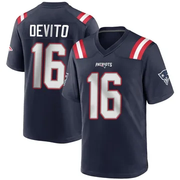 Youth New England Patriots Tommy DeVito Navy Blue Game Team Color Jersey By Nike