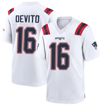 Youth New England Patriots Tommy DeVito White Game Jersey By Nike