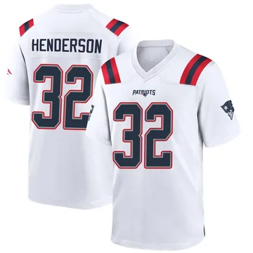 Youth New England Patriots TreVeyon Henderson White Game Jersey By Nike
