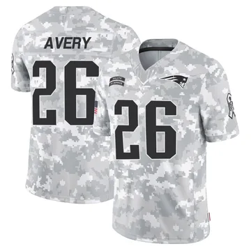 Youth New England Patriots Tre Avery Arctic Camo Limited 2024 Salute to Service Jersey By Nike