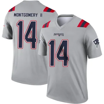 Youth New England Patriots Ty Montgomery II Gray Legend Inverted Jersey By Nike