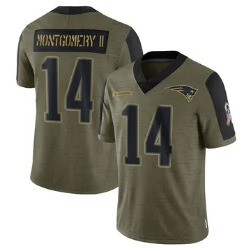 Youth New England Patriots Ty Montgomery II Olive Limited 2021 Salute To Service Jersey By Nike