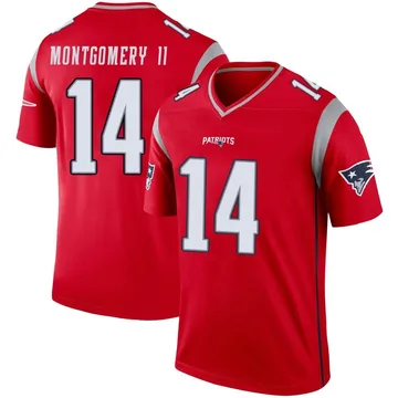 Youth New England Patriots Ty Montgomery II Red Legend Inverted Jersey By Nike