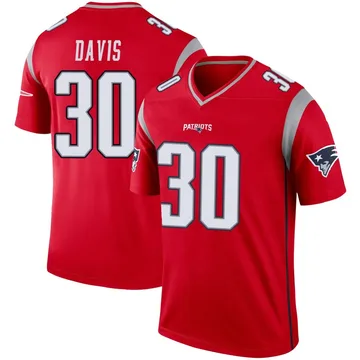 Youth New England Patriots Tyler Davis Red Legend Inverted Jersey By Nike