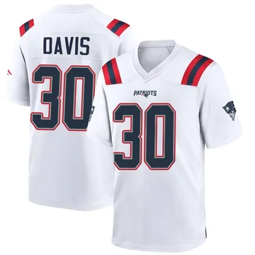 Youth New England Patriots Tyler Davis White Game Jersey By Nike