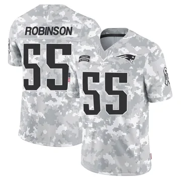 Youth New England Patriots Tyrese Robinson Arctic Camo Limited 2024 Salute to Service Jersey By Nike