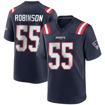 Youth New England Patriots Tyrese Robinson Navy Blue Game Team Color Jersey By Nike