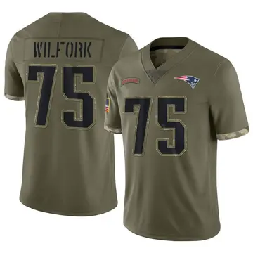Youth New England Patriots Vince Wilfork Olive Limited 2022 Salute To Service Jersey By Nike