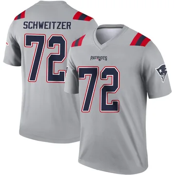 Youth New England Patriots Wes Schweitzer Gray Legend Inverted Jersey By Nike
