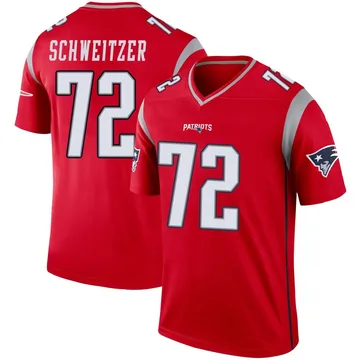 Youth New England Patriots Wes Schweitzer Red Legend Inverted Jersey By Nike