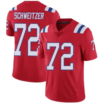Youth New England Patriots Wes Schweitzer Red Limited Vapor Untouchable Alternate Jersey By Nike