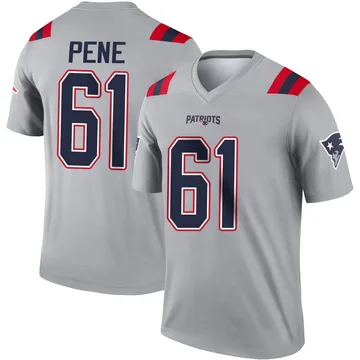 Youth New England Patriots Wilfried Pene Gray Legend Inverted Jersey By Nike