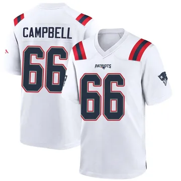 Youth New England Patriots Will Campbell White Game Jersey By Nike
