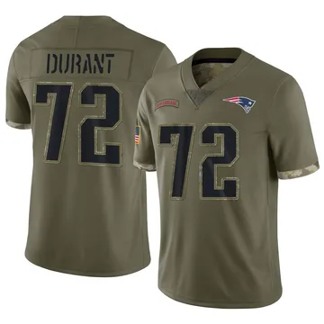 Youth New England Patriots Yasir Durant Olive Limited 2022 Salute To Service Jersey By Nike
