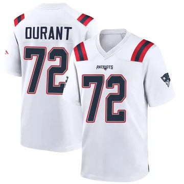 Youth New England Patriots Yasir Durant White Game Jersey By Nike